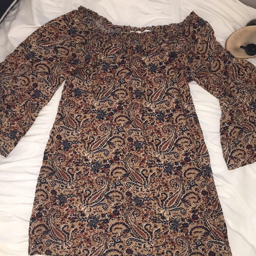 Blu Pepper off the shoulder bell sleeve tunic